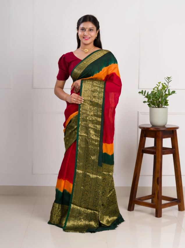 Trending 3D dyeing saree