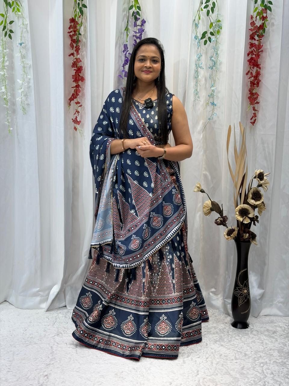 Indigo Grace Printed Designer Choli