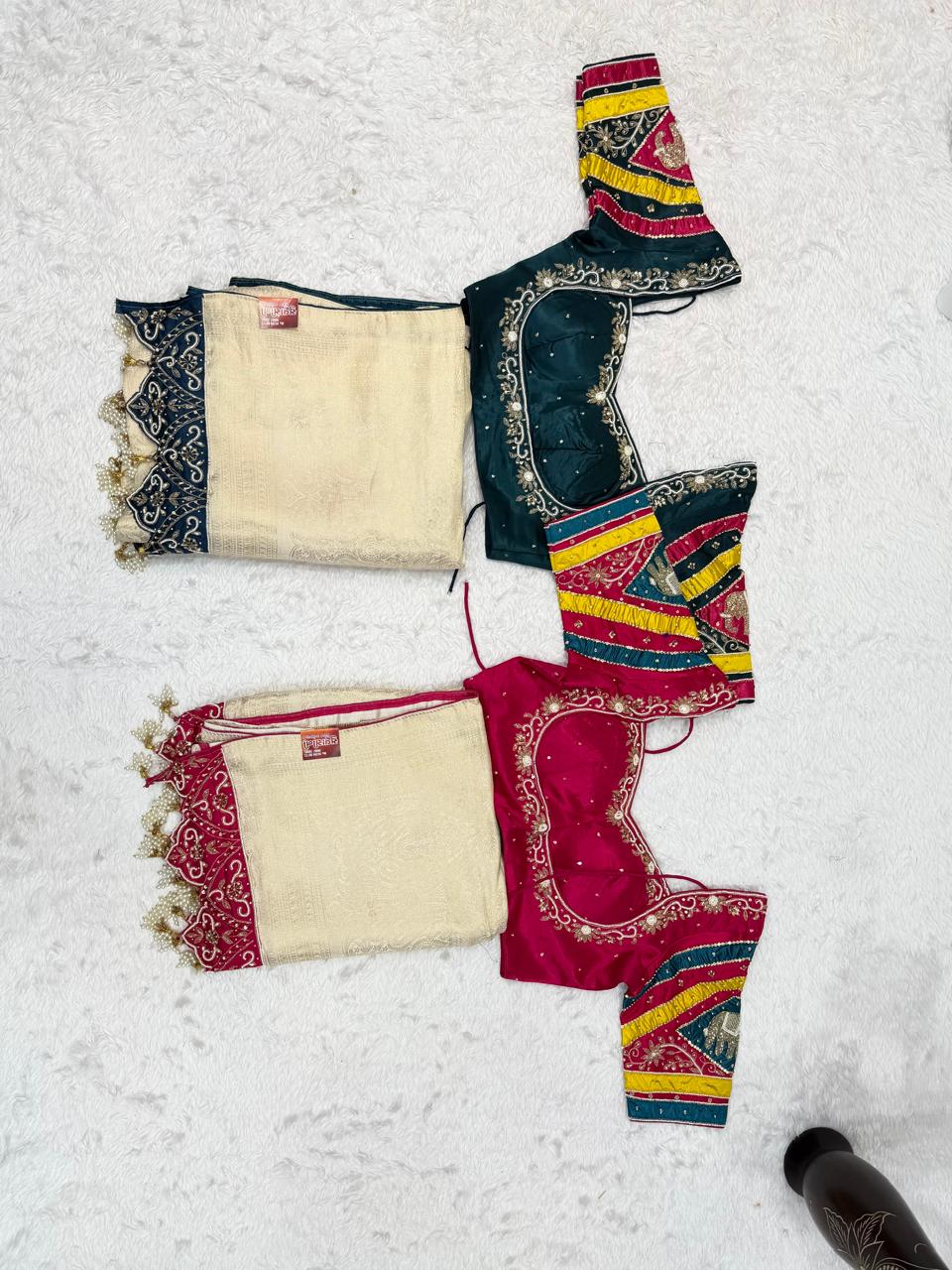 Classic Golden Beige Traditional Saree with Designer Border