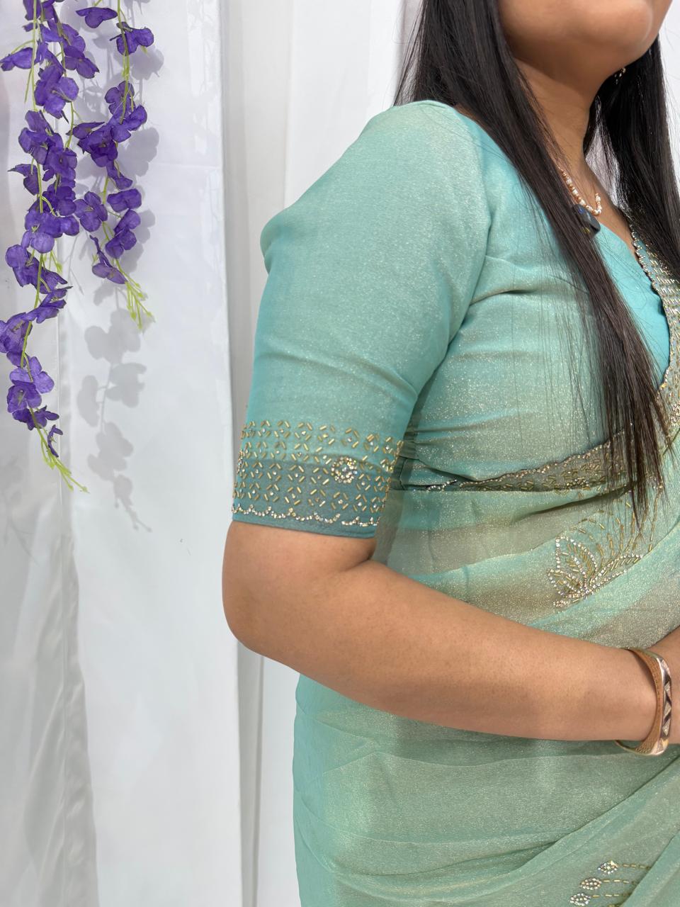 Serene Mint Grace Festive Saree