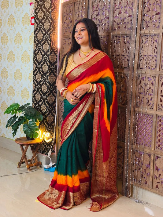 Trending 3D dyeing saree