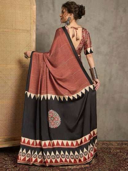 New Pure Look Ajrakh Saree