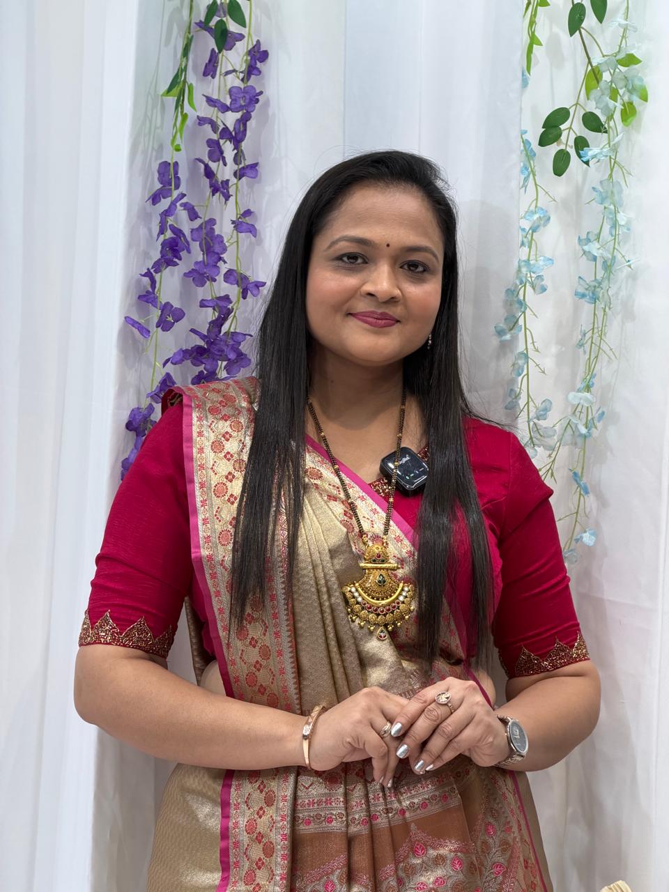 Golden Zari Woven Festive Saree with Designer Border