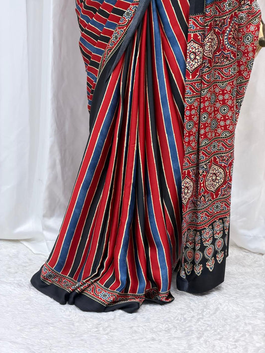 Royal Rhythm Striped Designer Saree