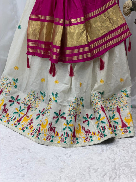 Ivory Bloom Embroidered Designer Choli