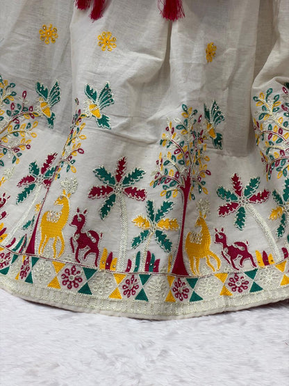 Ivory Bloom Embroidered Designer Choli