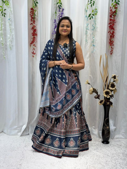 Indigo Grace Printed Designer Choli