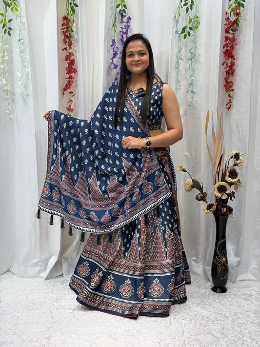 Indigo Grace Printed Designer Choli
