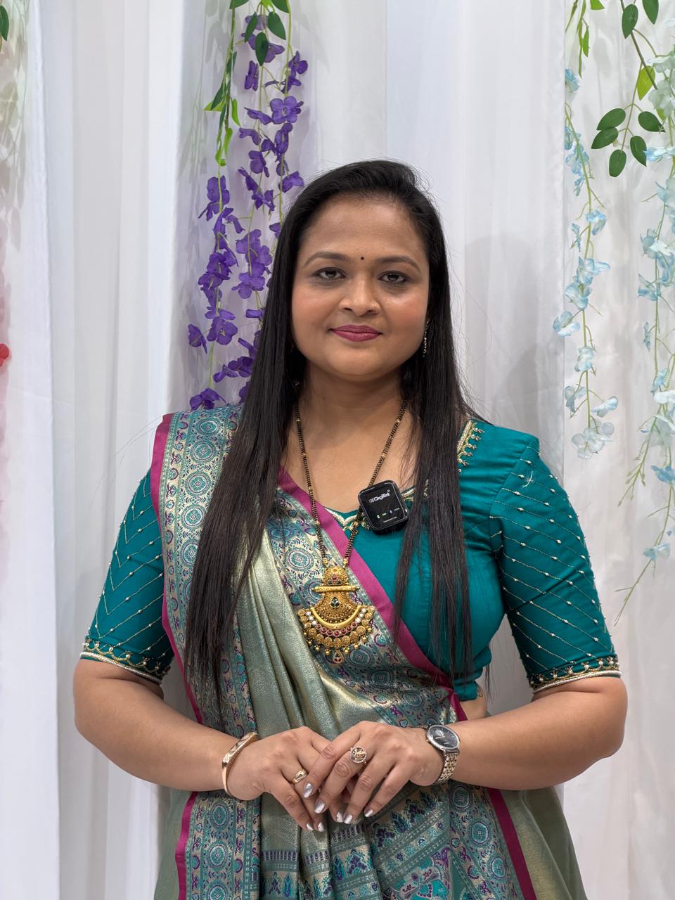 Teal Green Zari Woven Festive Saree with Designer Border