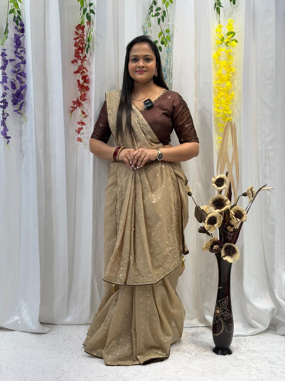 Golden Sand Elegance Saree