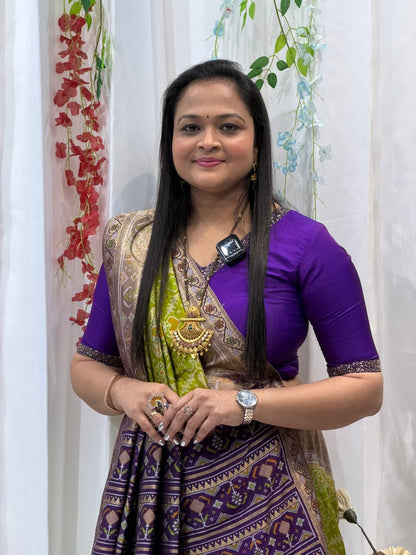 Classic Purple and Green Silk Saree for Festive Wear