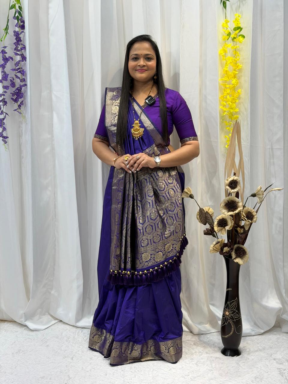 Regal Purple Silk Saree for Festive & Wedding Wear