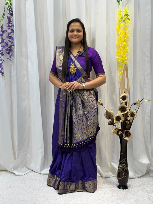 Regal Purple Silk Saree for Festive & Wedding Wear