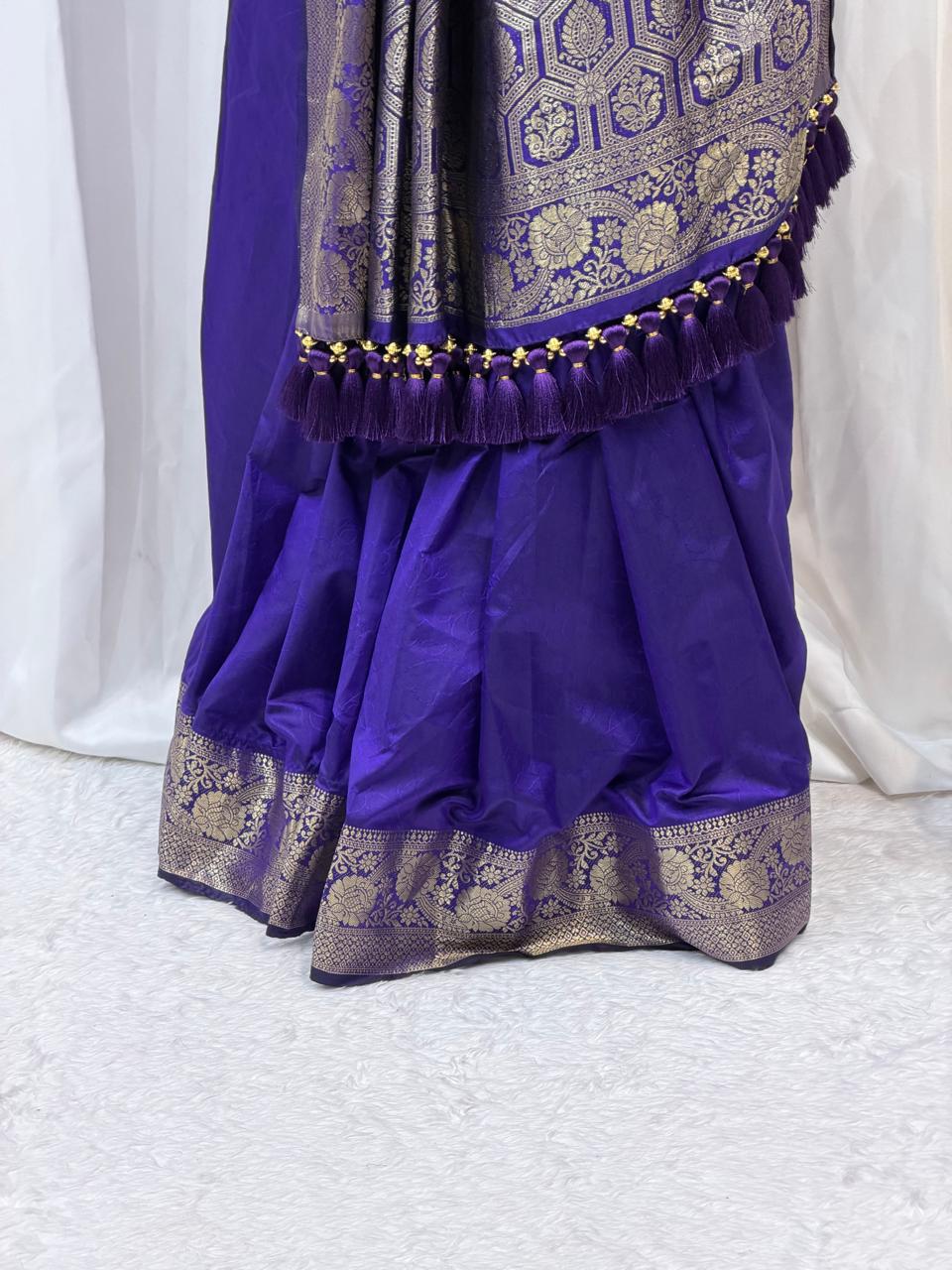 Regal Purple Silk Saree for Festive & Wedding Wear