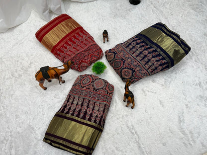 Maroon Regal Print Designer Choli