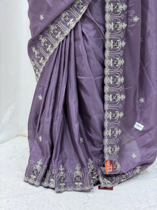 Royal Lavender Festive Wear Saree