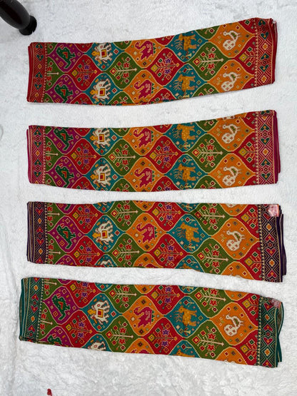 Elegant Multicolor Geometric Weave Saree