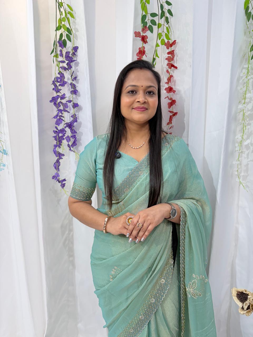 Serene Mint Grace Festive Saree