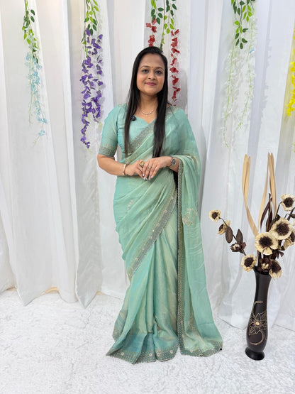 Serene Mint Grace Festive Saree