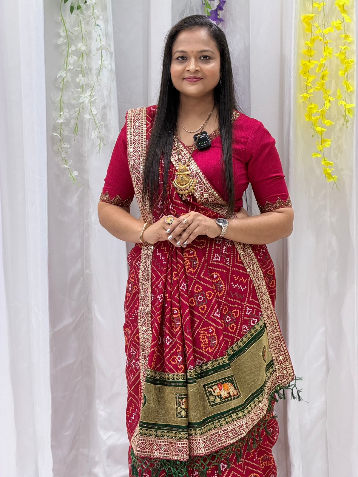 Wedding Wear Rani pink Saree with Grand Ethnic Appeal