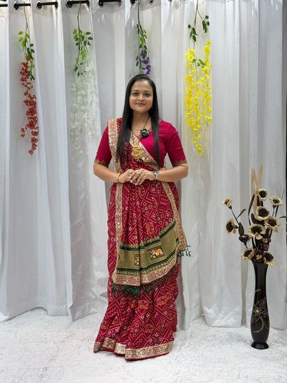 Wedding Wear Rani pink Saree with Grand Ethnic Appeal