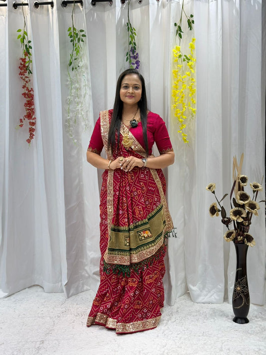 Wedding Wear Rani pink Saree with Grand Ethnic Appeal