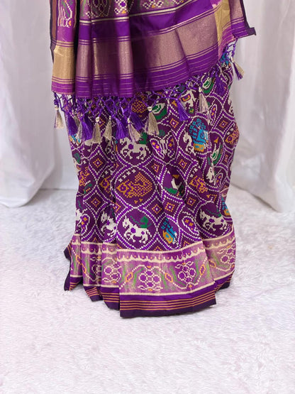 Royal Purple Traditional Woven Silk Blend Saree with Rich Ethnic Motifs