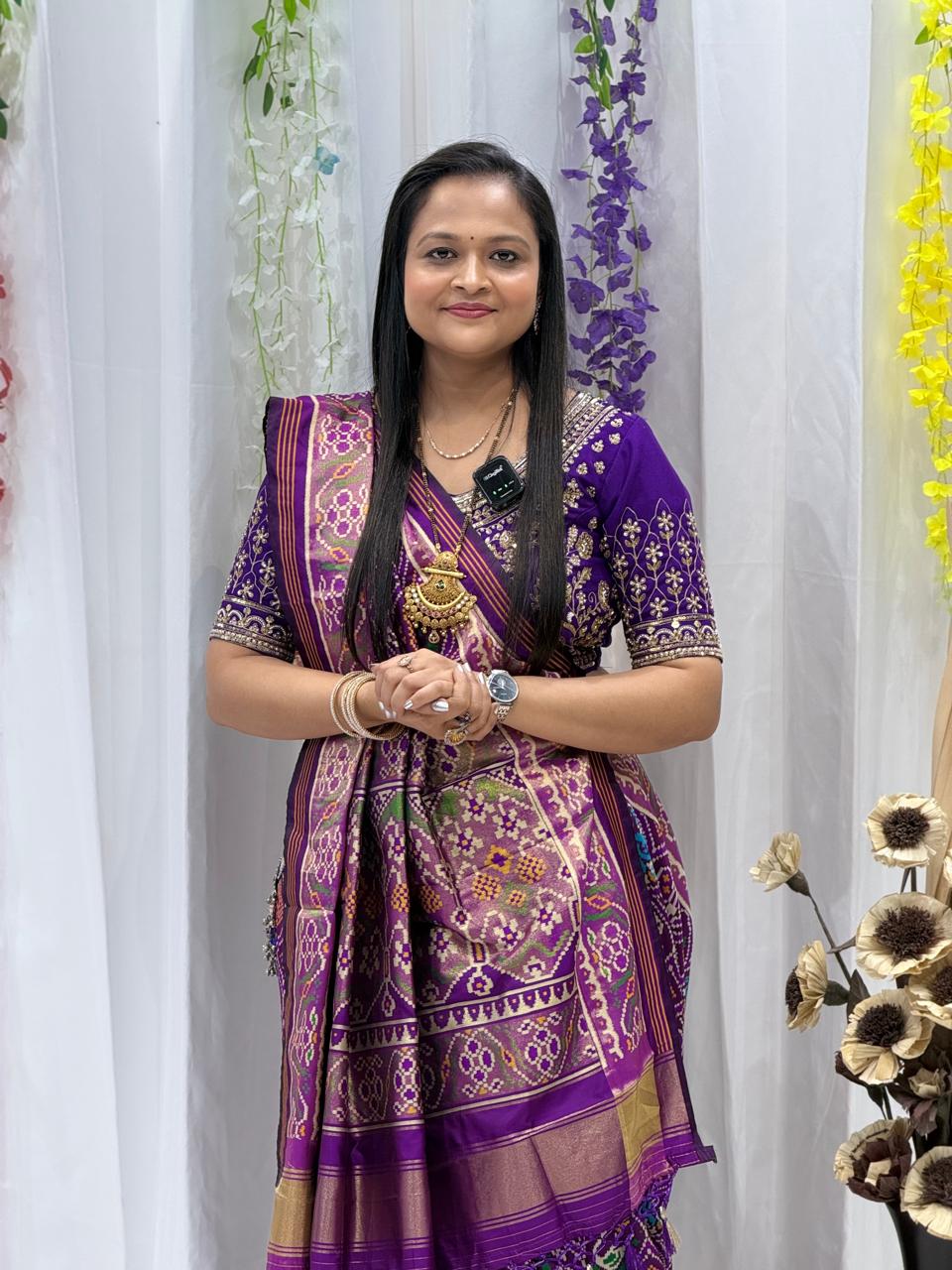 Royal Purple Traditional Woven Silk Blend Saree with Rich Ethnic Motifs