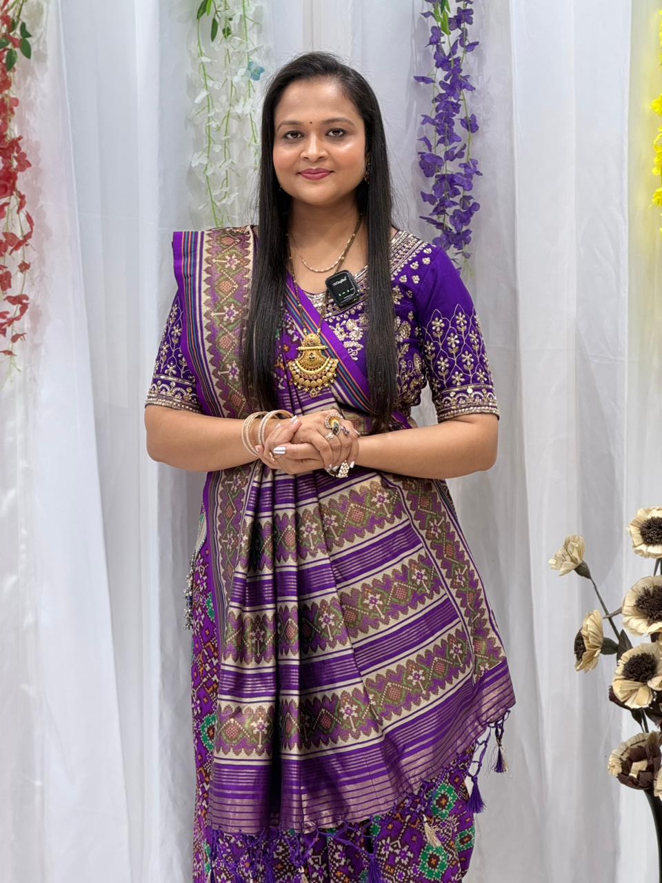 Premium Purple Jacquard Weaving Saree with Elegant Border