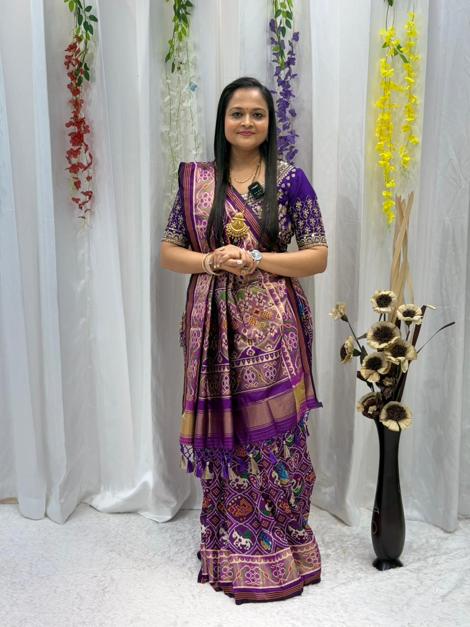 Premium Purple Jacquard Weaving Saree with Elegant Border