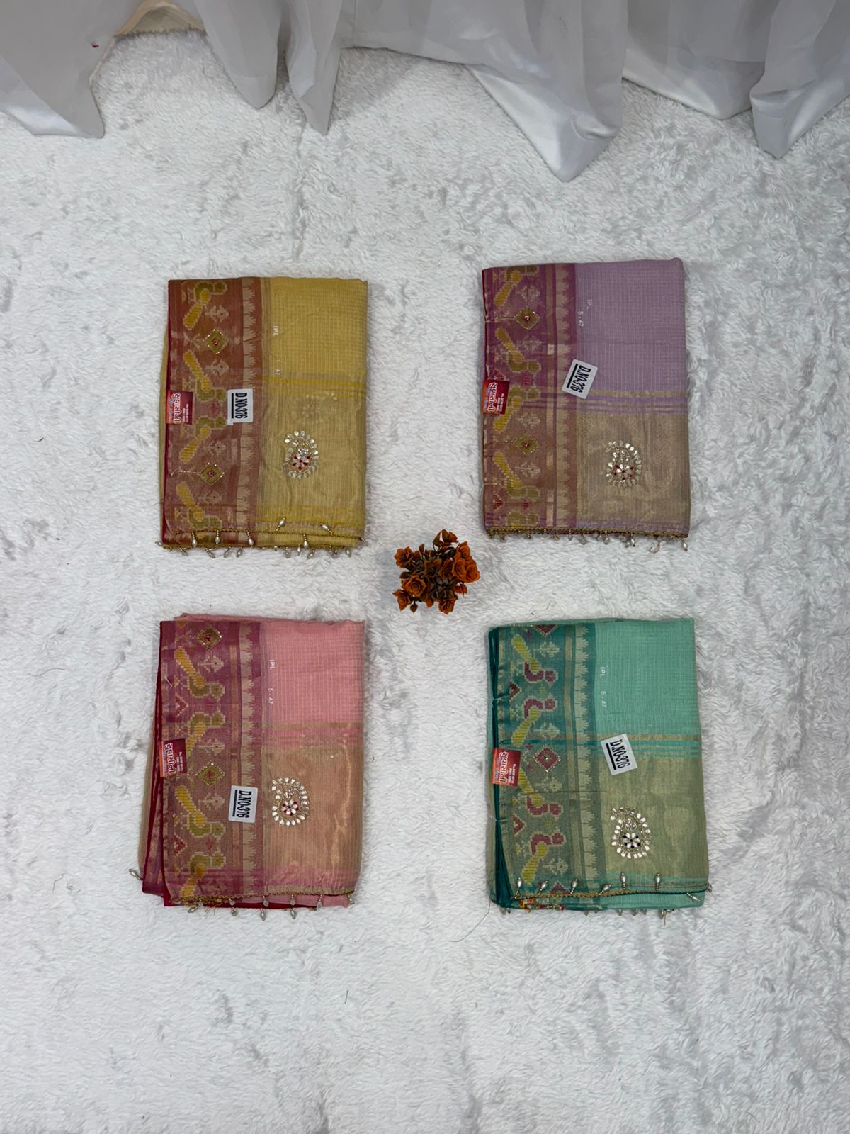 Elegant Peach Pink Soft Silk Saree with Rich Golden Zari Border & Designer Pallu