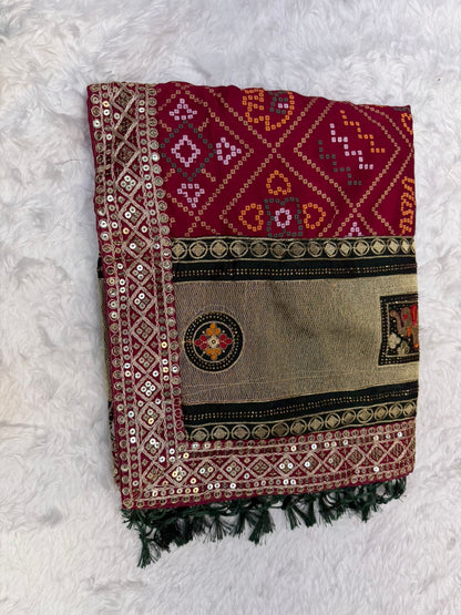 Wedding Wear Rani pink Saree with Grand Ethnic Appeal