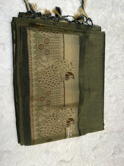 Heritage Rust Silk Saree with Intricate Zari Pallu