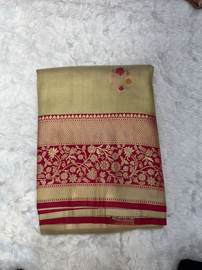 Teal Green Zari Woven Festive Saree with Designer Border