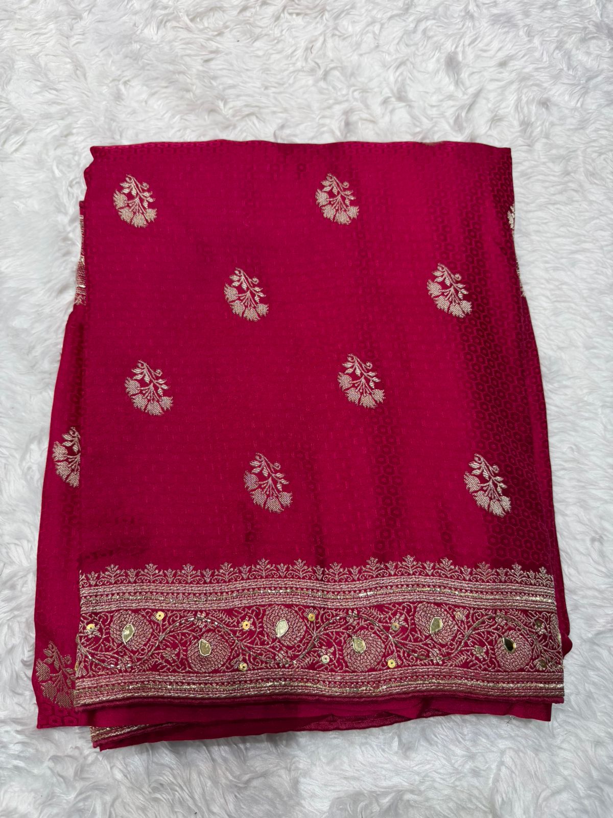 Graceful Ruby Red Ethnic Woven Saree