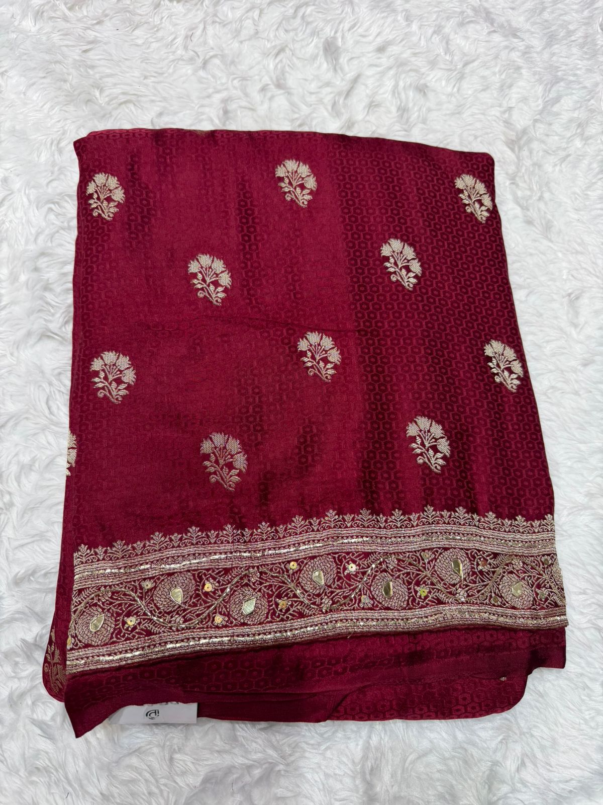 Graceful Ruby Red Ethnic Woven Saree