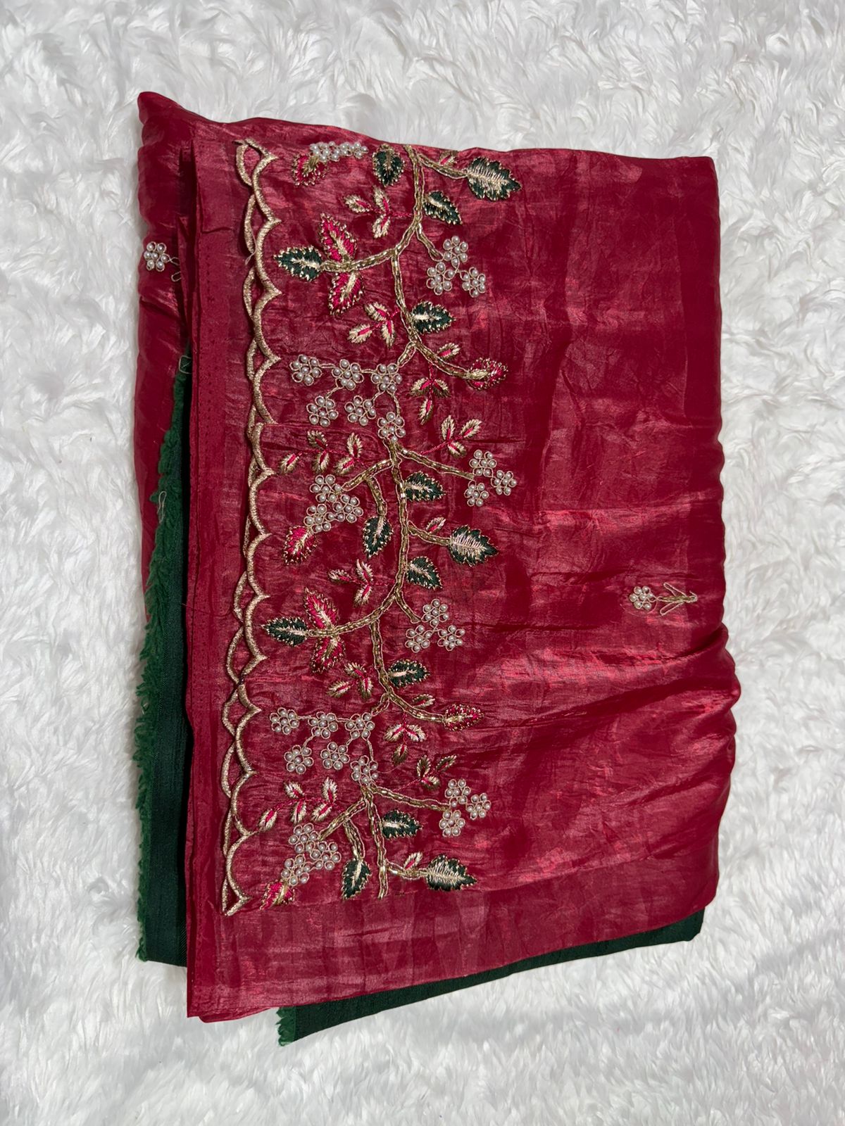 Elegant Golden Beige Embroidered Saree