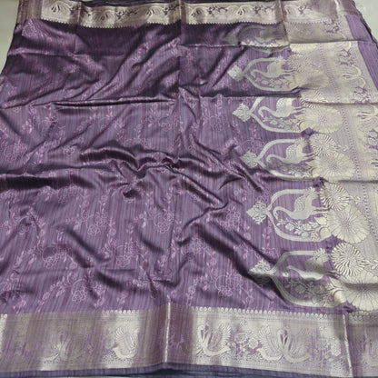 Premium Olive Green Traditional Silk Saree with Rich Gold Border