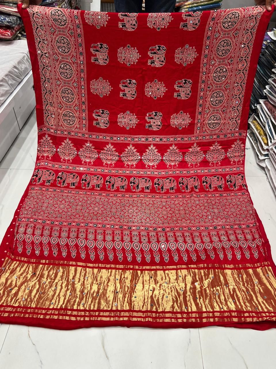 Traditional Maroon Festival Wear Saree with Artistic Motifs