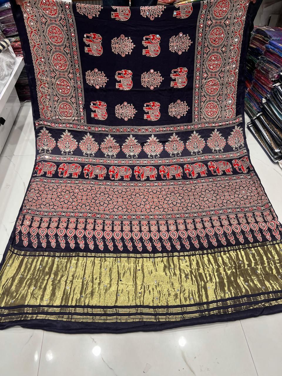 Traditional Maroon Festival Wear Saree with Artistic Motifs