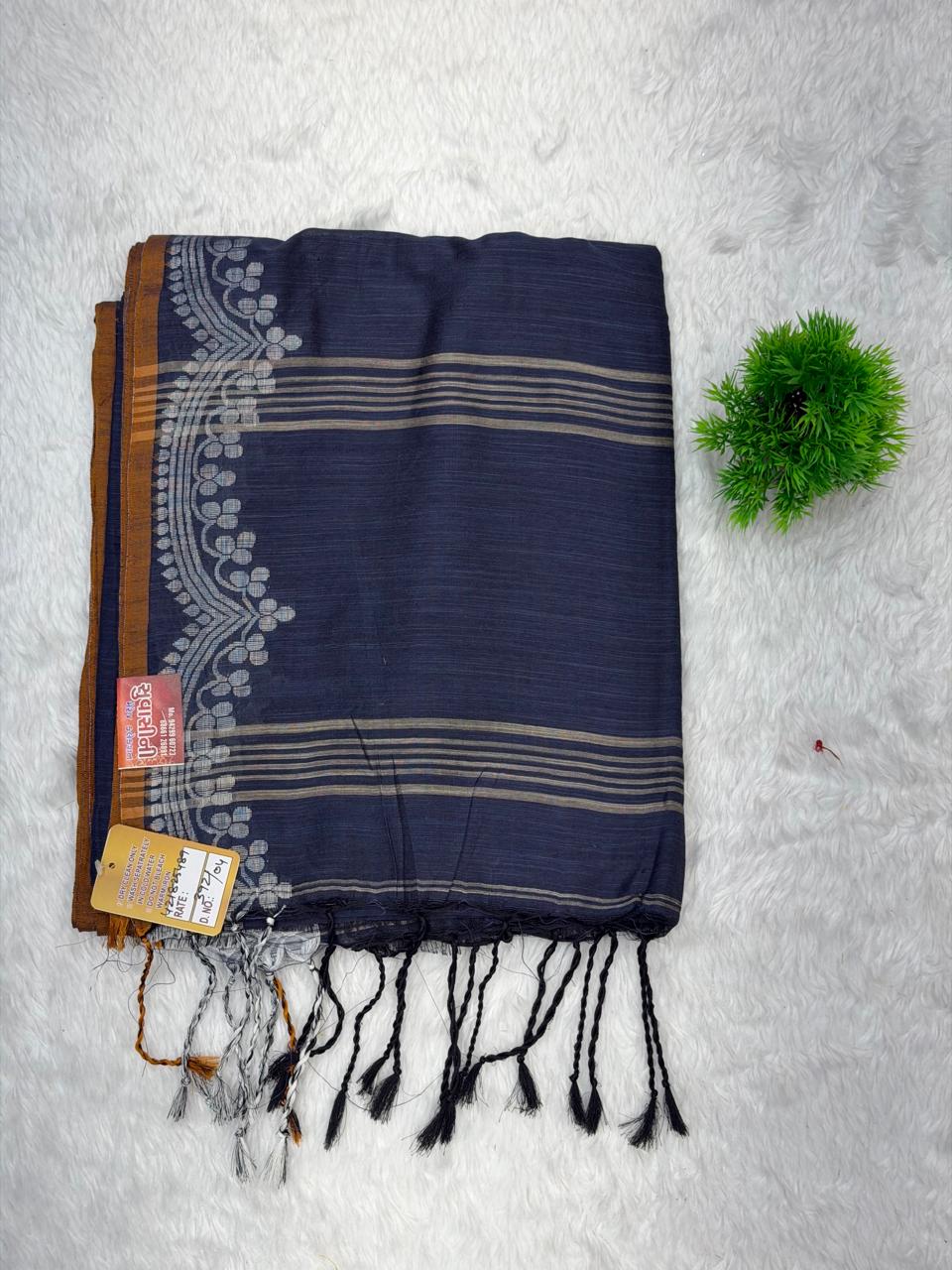 Royal Purple Traditional Border Saree with Elegant Woven Detailing