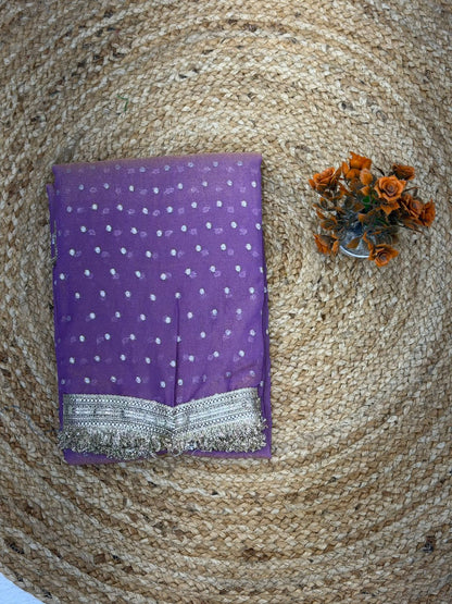 Pink Linen Saree for Wedding & Party Wear